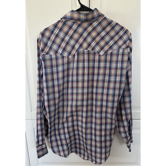 Levis Mens Pearl Snap Western Shirt Size M Plaid Long Sleeve - Picture 7 of 7